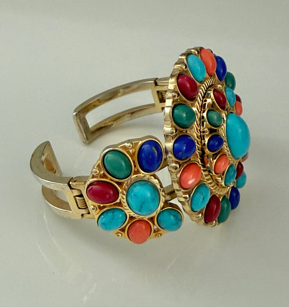 RJ Graziano Colorful Cabochon Bracelet with Hidden Watch