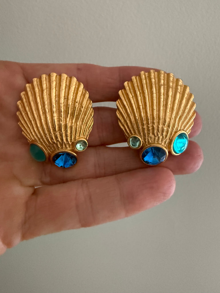 Reserved: Trifari Shell Earrings