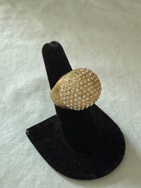 J Crew Rhinestone Bombé Ring Size 7