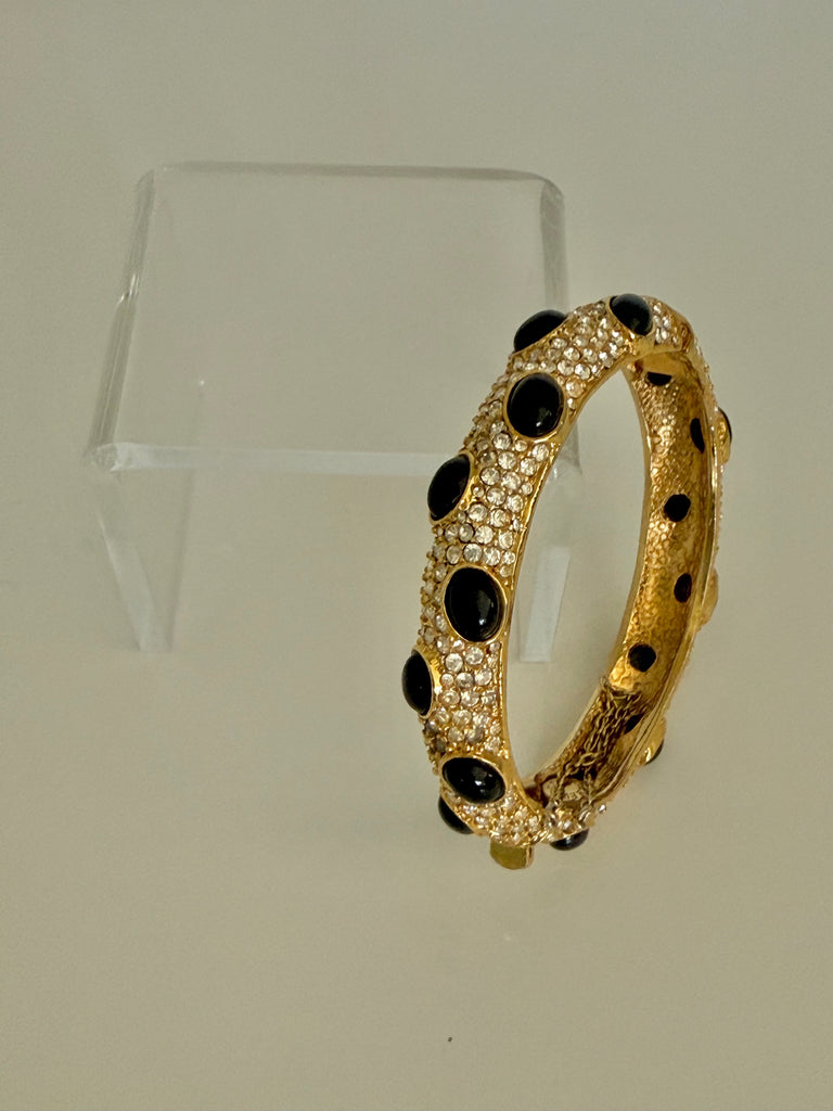 J Crew Black Cabochon Rhinestone Bracelet