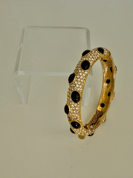 J Crew Black Cabochon Rhinestone Bracelet