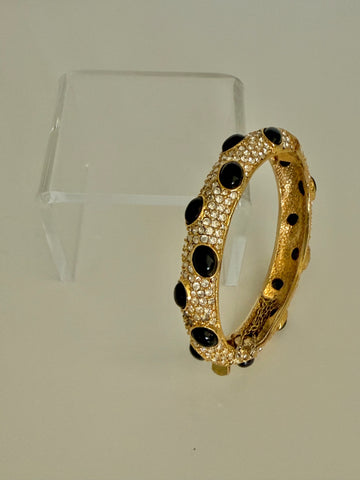 J Crew Black Cabochon Rhinestone Bracelet
