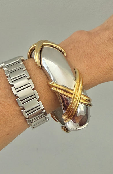 Ciner Silver Plated X Bracelet