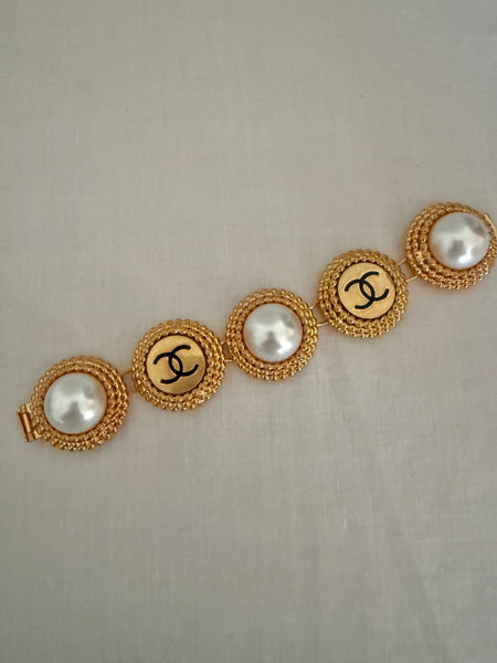 Chanel Pearl & Logo Bracelet