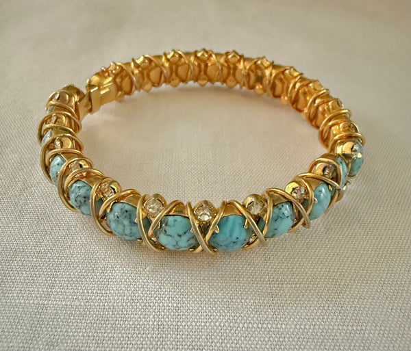 Turquoise Cabochon Clamper Bracelet
