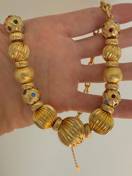 JBK Gold Beaded Necklace