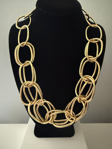 Monet Large Gold Link Necklace