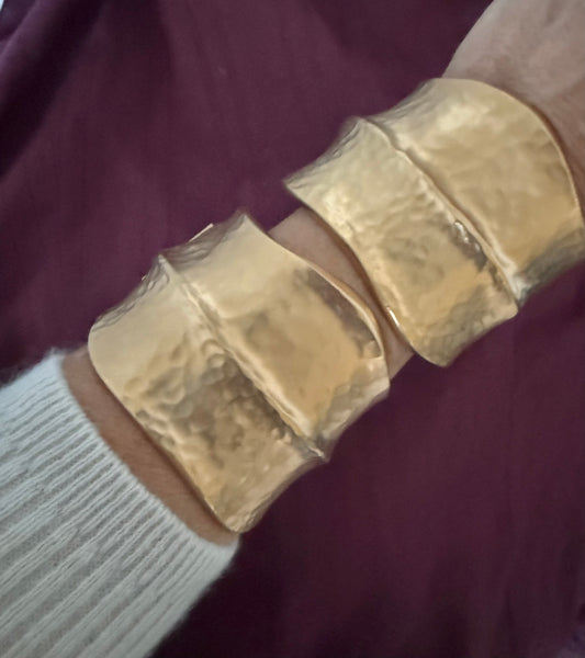 Hammered Gold Cuff Bracelet