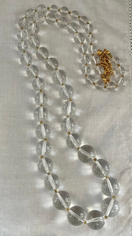 Long Lucite Graduated Bead Necklace