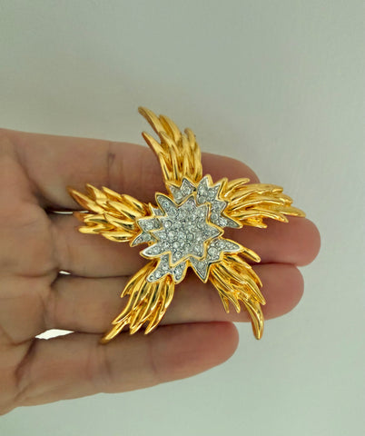 Kenneth Jay Lane Star Rhinestone Brooch