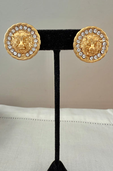 Chanel Lion Clip On Earrings