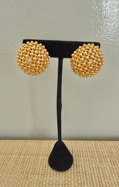 Ciner Gold Clip On Earrings