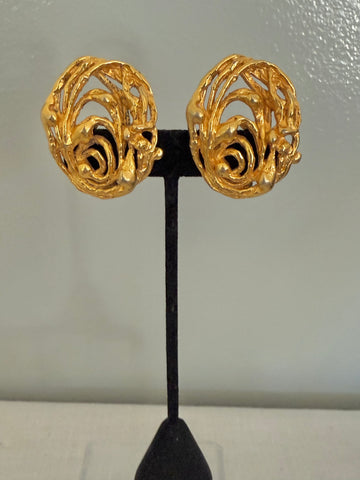 Brutalist Clip On Earrings