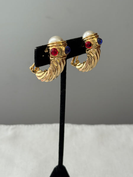 Pearl Mogul Clip on Earrings