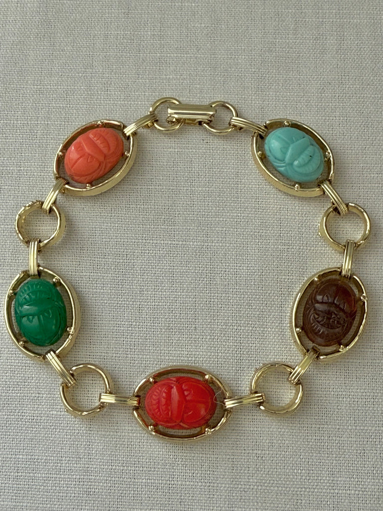 Resin Scarab Link Bracelet
