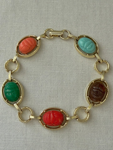 Resin Scarab Link Bracelet