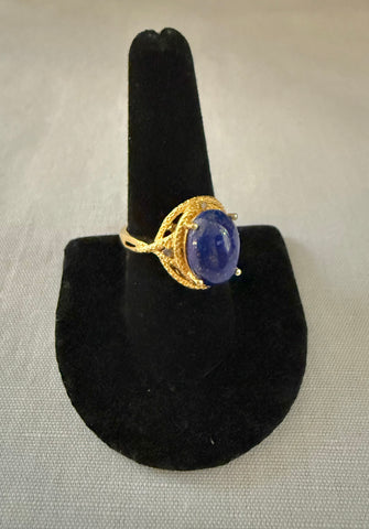 Lapis Cabochon Ring Size 9
