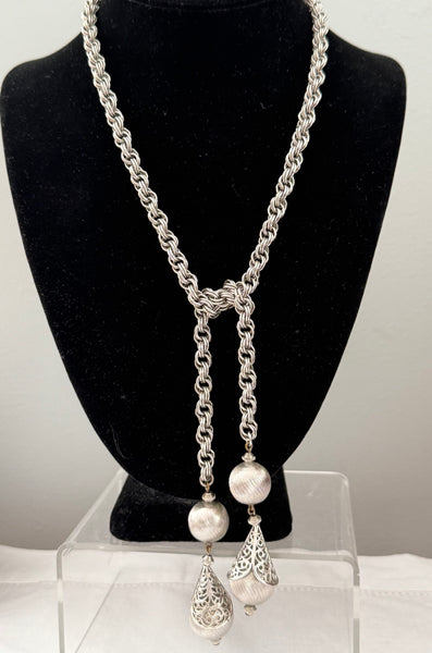 Monet Silver Plated Bolero Necklace
