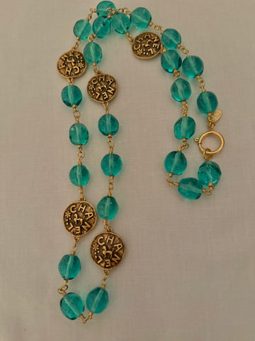 Reserved. Custom Listing: Chanel Aqua Gripox Necklace