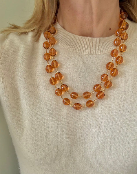 Chanel Honey Citrine Gripoix Necklace