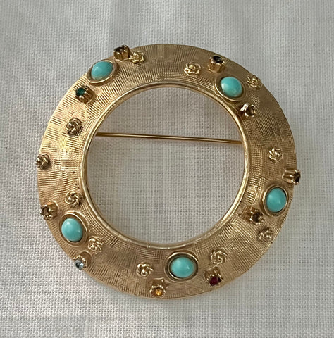 Turquoise Cabochon Brooch