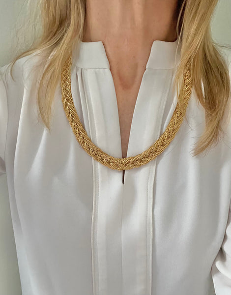Gold Plated Braided Necklace