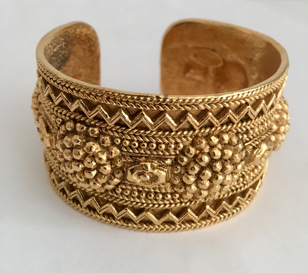 Chanel Byzantine Gold Plate Cuff Bracelet