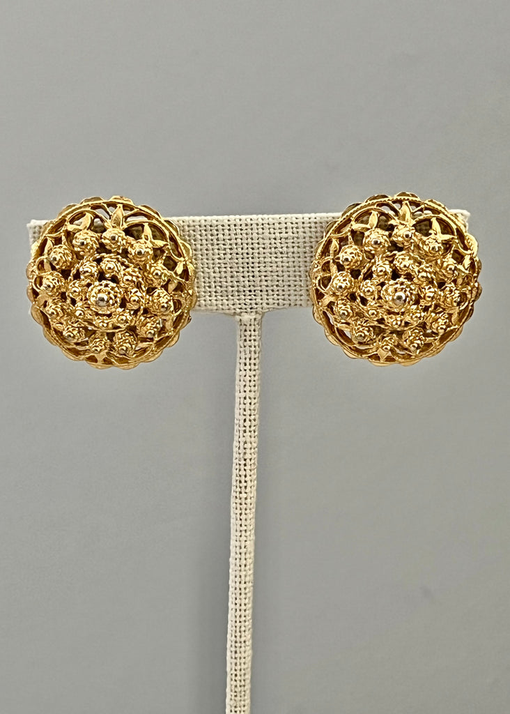 Coro Etruscan Dome Clip Earrings