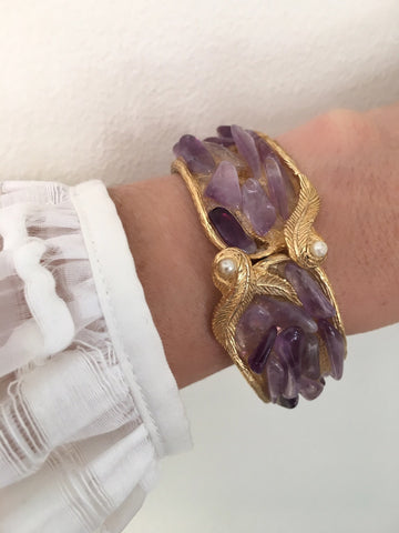 Amethyst Clamper Bracelet