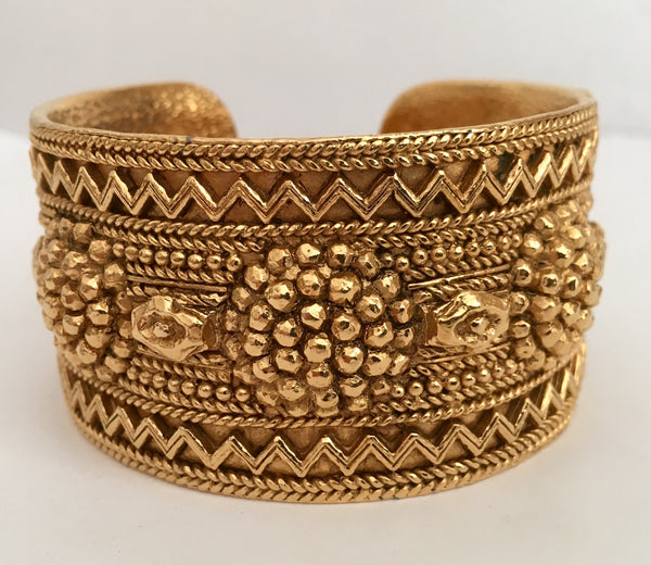 Chanel Byzantine Gold Plate Cuff Bracelet