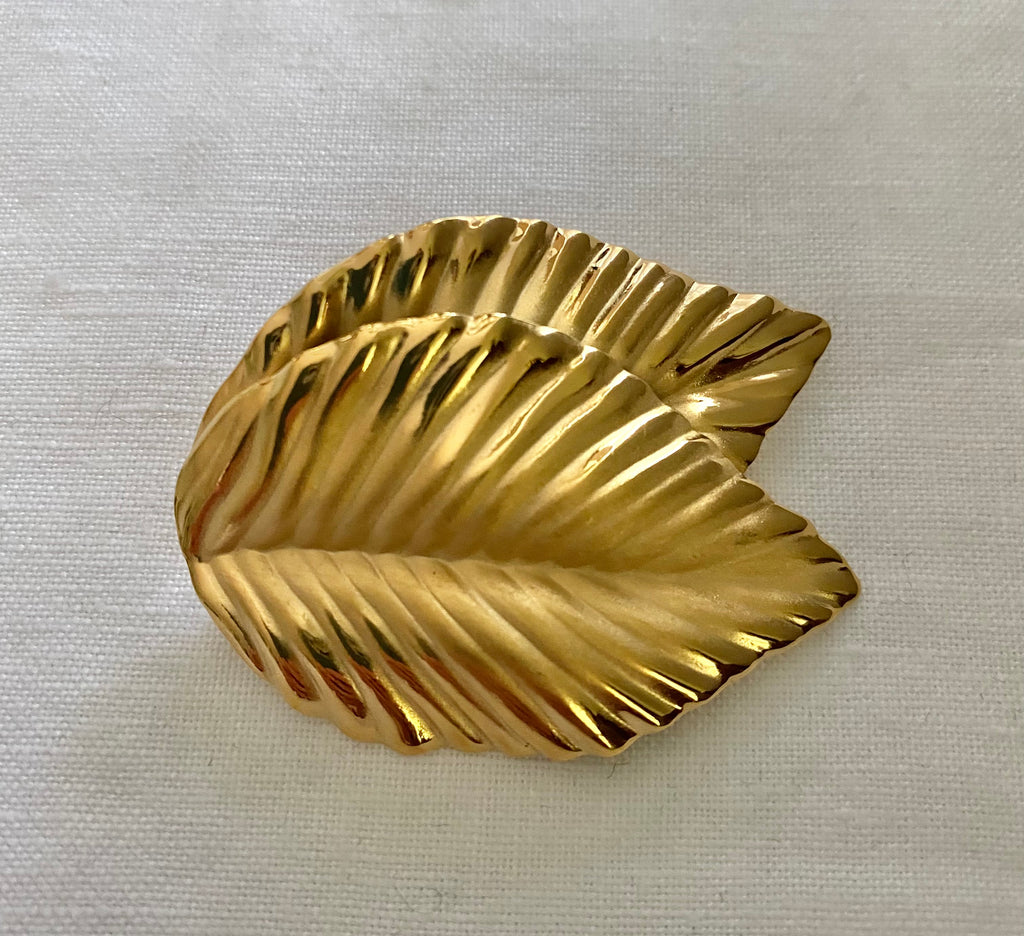 Napier Gold Plated Leaf Brooch