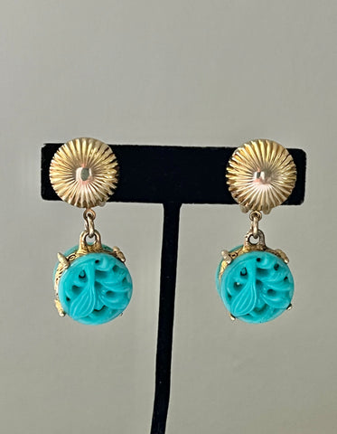 Selro Turquoise Clip Earrings