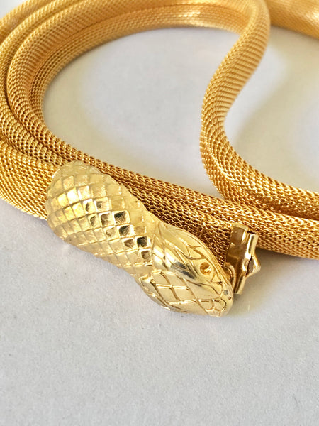 Gold Tone Snake Belt/Necklace