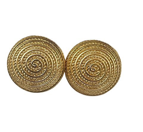 Swirl Disc Post Earrings