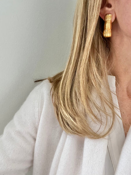 Fendi Gold Plated Clip On Earrings