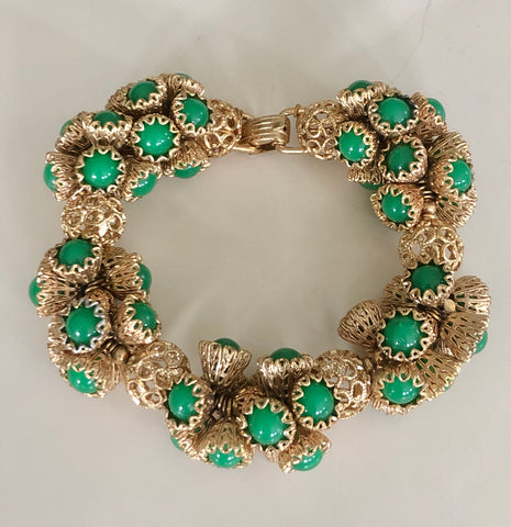 Napier Etruscan Green Beaded Bracelet