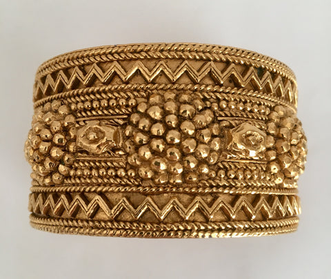 Chanel Byzantine Gold Plate Cuff Bracelet