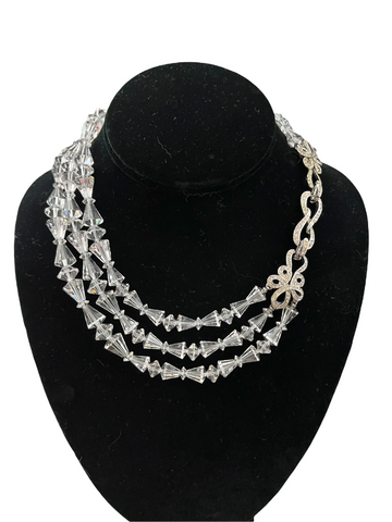 Boucher Lucite & Rhinestone Choker Necklace