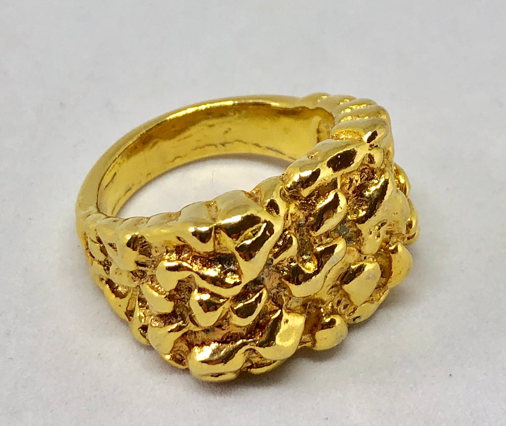Gold Tone Brutalist Ring Sz 11.5